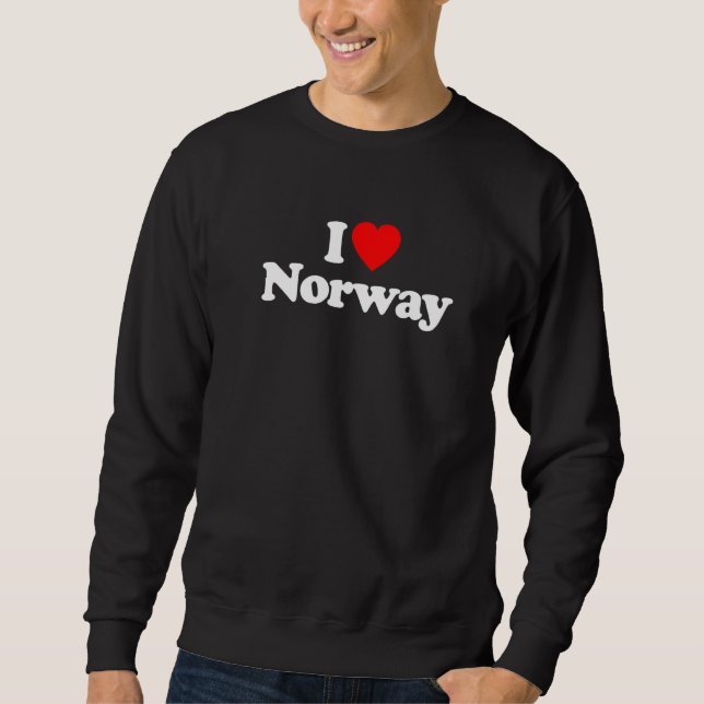 Sudadera Amo el corazón de Noruega Gracioso (Anverso)