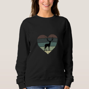 Sudadera Amo el corazón retro de ciervo para cazador