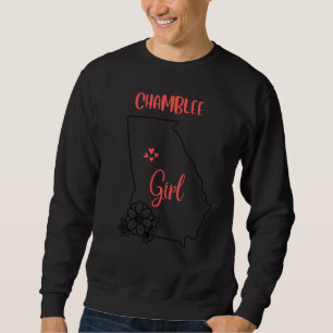 Sudadera Amo el estado de Georgia Flor Contorno de Camblee