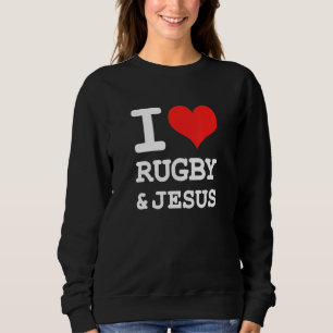 Sudadera Amo el humor de rugby y de Jesús divertido