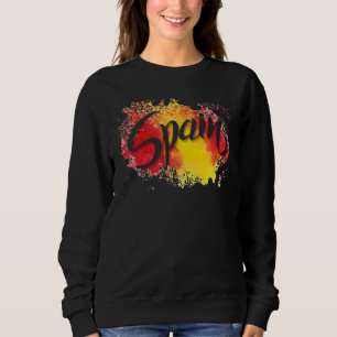 Sudadera Amo el Ilustracion de bandera de España Art Barcel