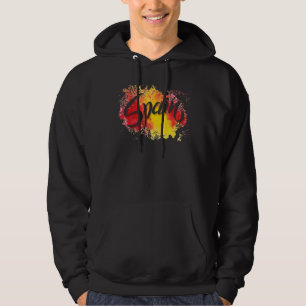 Sudadera Amo el Ilustracion de bandera de España Art Barcel
