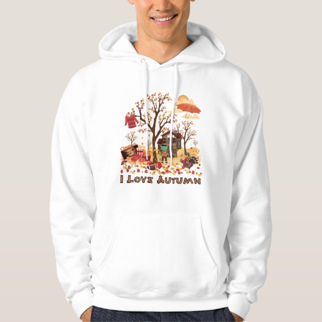 Sudadera Amo el otoño - paisaje de la caída (Anverso)