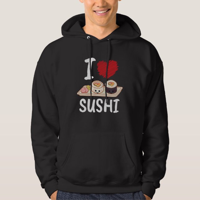 Sudadera Amo el Sushi Japón Kawaii (Anverso)