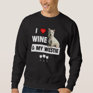 Sudadera Amo el vino y a mi Westie mamá papá perro West Hig