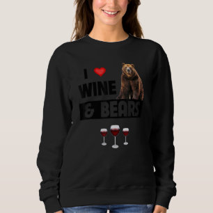 Sudadera Amo el vino y el oso divertida bebida de camping s