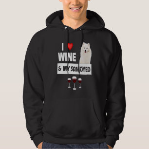 Sudadera Amo el vino y las patas de rebaño de mi Samoyed ma