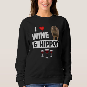 Sudadera Amo el vino y los hipopótamos que beben Safari de