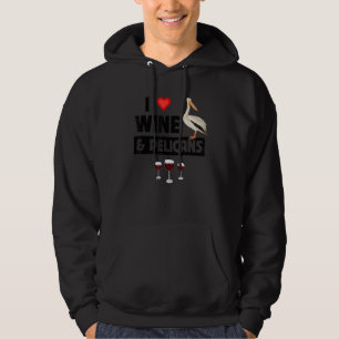 Sudadera Amo el vino y los pelícanos bebiendo biológico acu