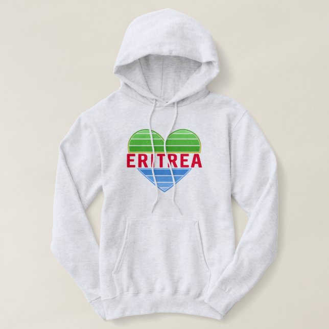 Sudadera Amo Eritrea, corazón eritreo (Diseño del anverso)