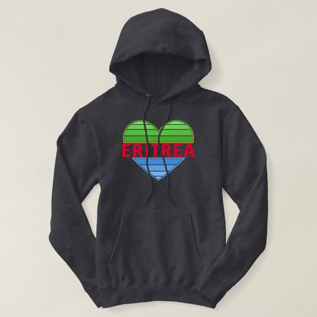 Sudadera Amo Eritrea, corazón eritreo (Diseño del anverso)
