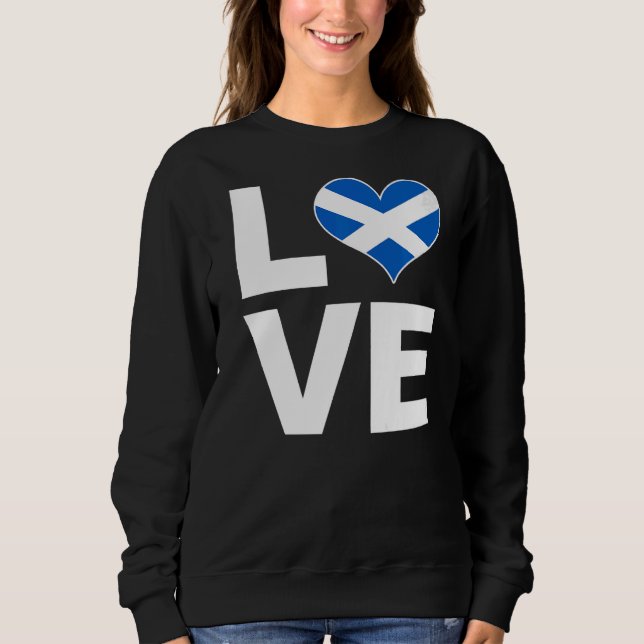 Sudadera Amo Escocia Bandera del Corazón (Anverso)