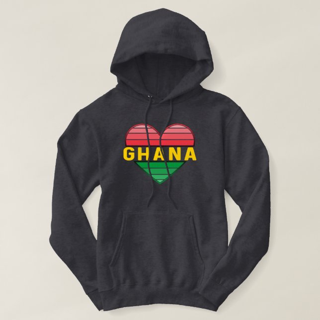 Sudadera Amo Ghana, el corazón ghanés (Diseño del anverso)