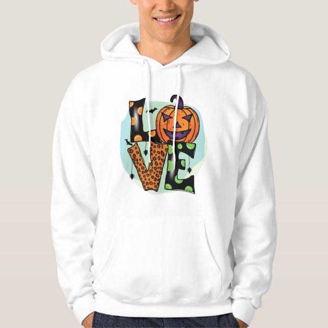 Sudadera Amo Halloween, Halloween, Espantoso, Disfraz (Anverso)