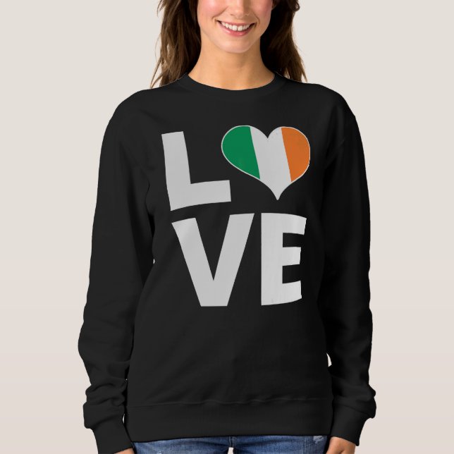 Sudadera Amo la bandera cardíaca de Irlanda Irlanda Irlanda (Anverso)