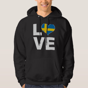 Sudadera Amo la bandera cardíaca sueca Suecia