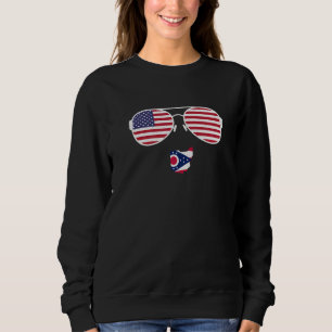 Sudadera Amo La Bandera De Ohio Y La Bandera De Eeuu Gafas