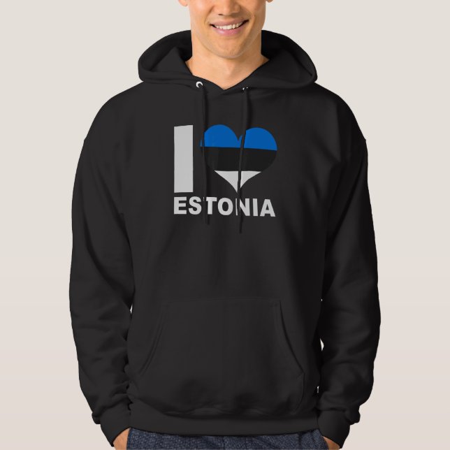 Sudadera Amo la bandera del corazón de Estonia (Anverso)
