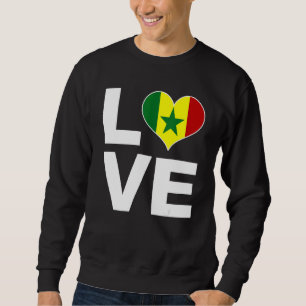 Sudadera Amo la bandera del corazón de Senegal