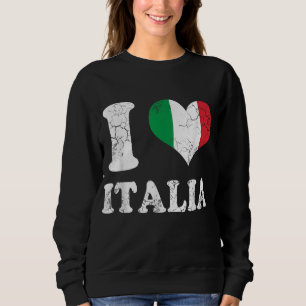 Sudadera Amo la bandera italiana el corazón Italia Italiano