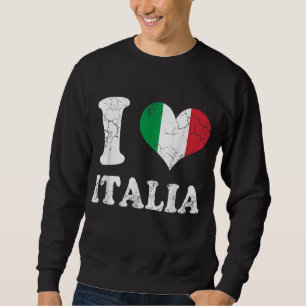 Sudadera Amo la bandera italiana el corazón Italia Italiano