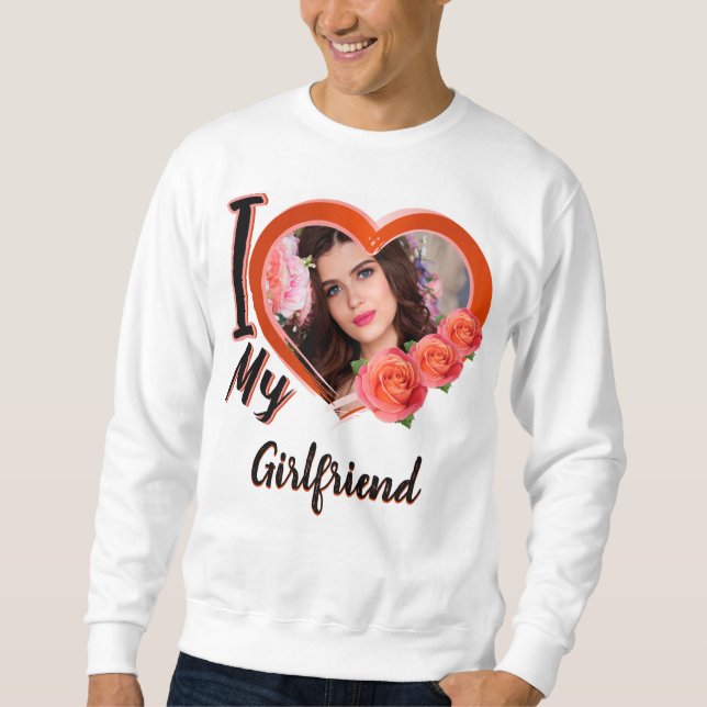 Sudadera Amo la camiseta de mi novia con foto- (Anverso)