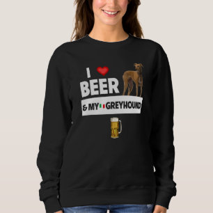Sudadera Amo la cerveza y a mi perro galgo italiano Mamá Pa
