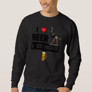 Sudadera Amo La Cerveza Y Los Avestruces Bebiendo Animales