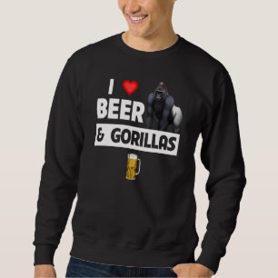 Sudadera Amo la cerveza y los gorilas bebiendo simios vida