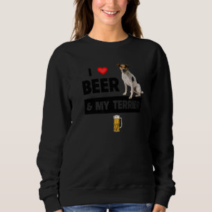 Sudadera Amo La Cerveza Y Mi Jack Russell Terrier Mamá Papá