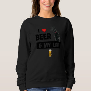 Sudadera Amo La Cerveza Y Mi Mamá De Laboratorio Negro Papá