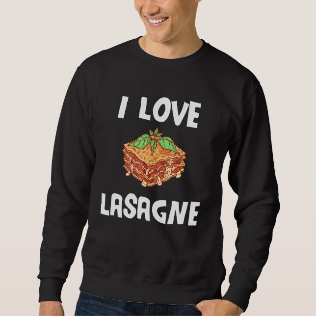 Sudadera Amo La Comida Lasagna Casserole Ribbon Preparada P (Anverso)
