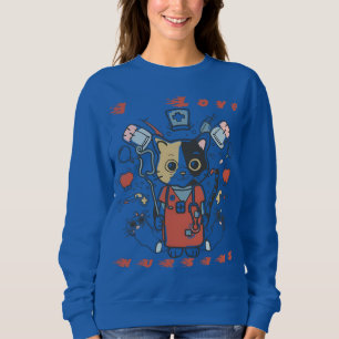 Sudadera Amo la Enfermería - Enfermera de gato