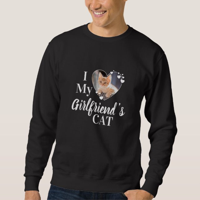 Sudadera Amo la foto personalizada del gato de mi novia (Anverso)