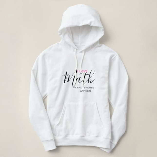 Sudadera Amo las matemáticas (Diseño del anverso)