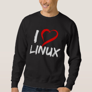Sudadera Amo Linux con corazón Pingüino Tux Fuente abierta