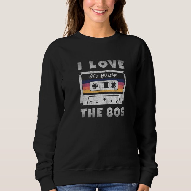 Sudadera Amo los 80 cinta de casete retro Fiesta de los 80  (Anverso)