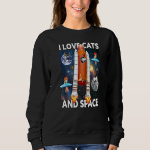 Sudadera Amo Los Gatos Y El Espacio De Gatos