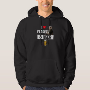 Sudadera Amo los hurones y la cerveza Tomando cerveza anima