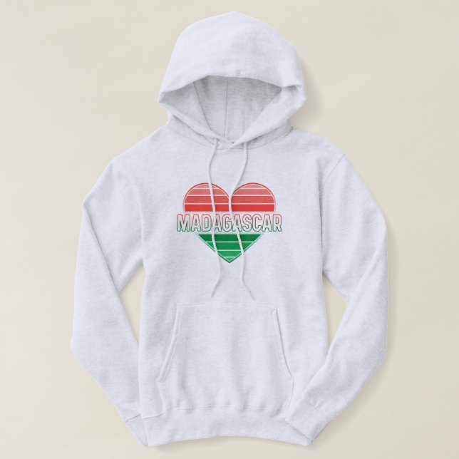 Sudadera Amo Madagascar, corazón malgache (Diseño del anverso)