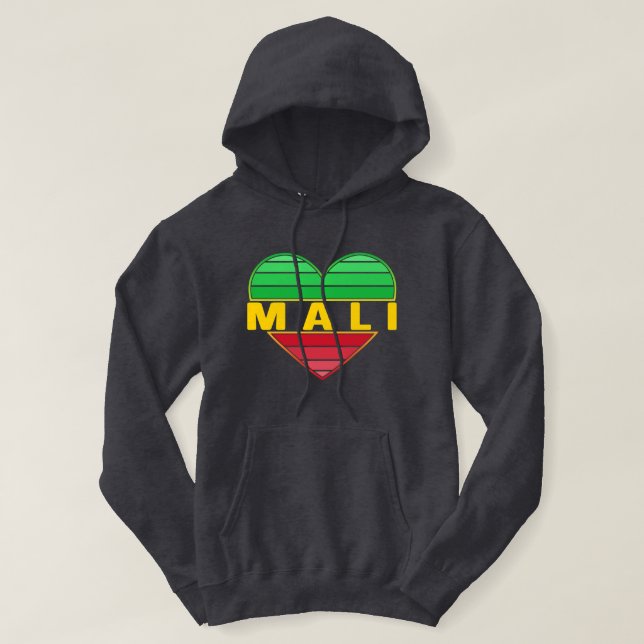 Sudadera Amo Mali, corazón maliense (Diseño del anverso)