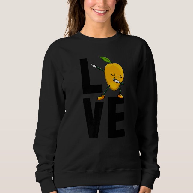 Sudadera Amo Mango Dulce Dabbing Divertido Mango Fruta Amor (Anverso)