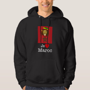 Sudadera Amo Marruecos, Leones frescos de Marruecos con ban