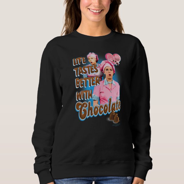 Sudadera Amo Mejor A Lucy Con Chocolate (Anverso)