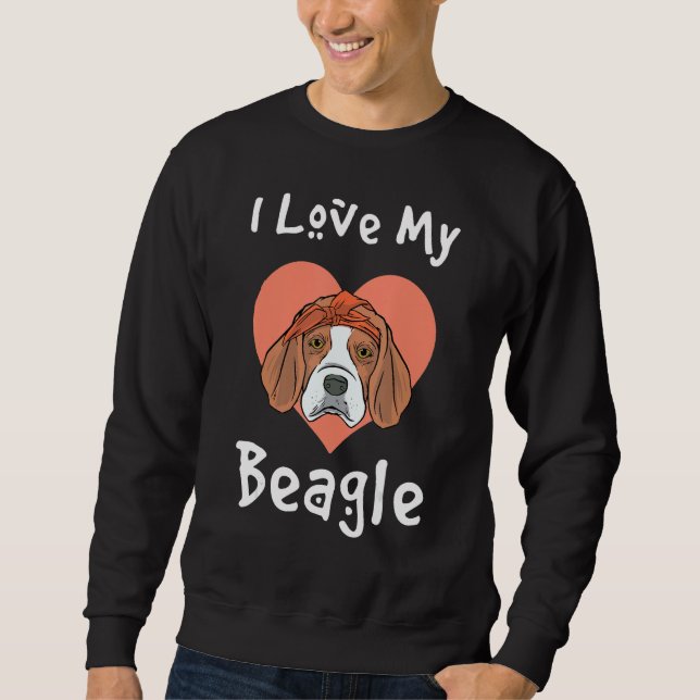 Sudadera Amo Mi Beagle - Gracioso Beagle Hound (Anverso)