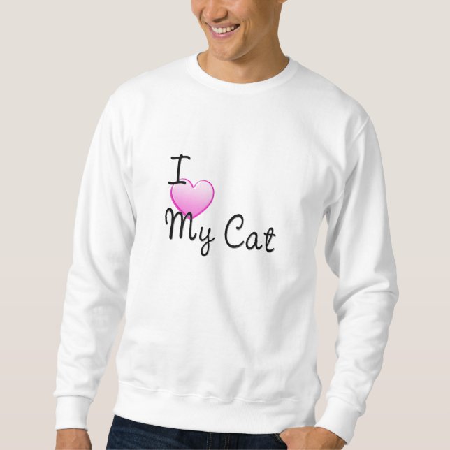 Sudadera Amo mi camiseta del gato (Anverso)