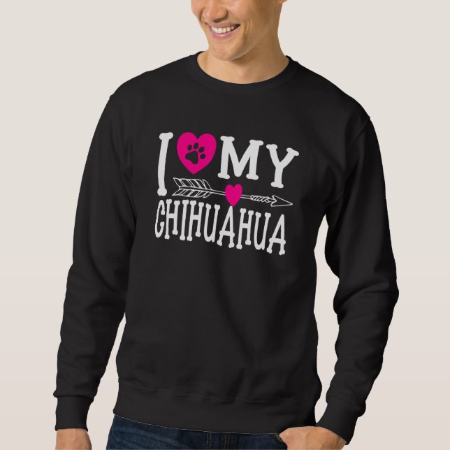 Sudadera Amo Mi Chihuahua Yo Perro Amo A Las Damas Chicas P (Anverso)