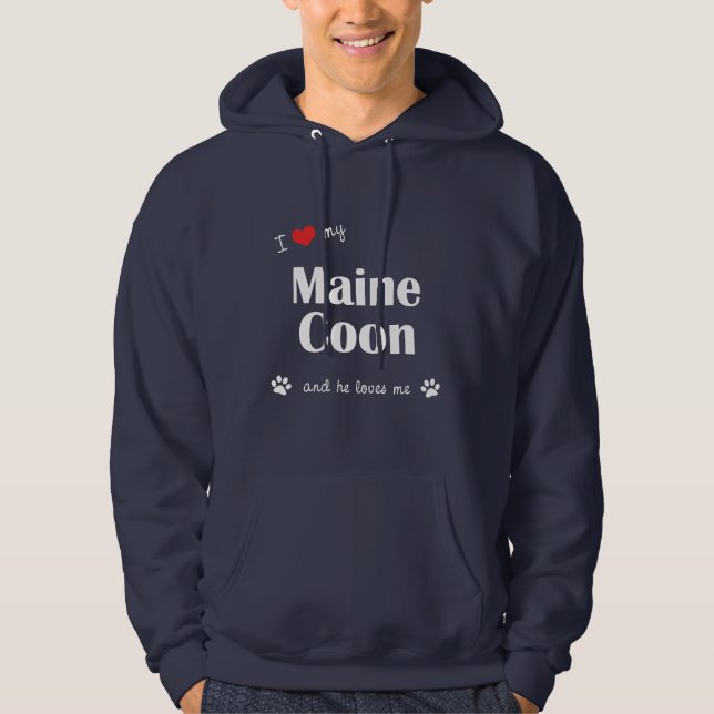 Sudadera Amo mi Coon de Maine (el gato masculino) (Anverso)