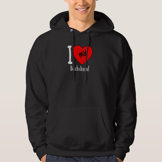 Sudadera Amo Mi Corazón De Raza De Perro Dachshund (Anverso)