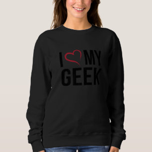 Sudadera Amo Mi Corazón Rojo Geek Corazón Mi Gráfico Geek